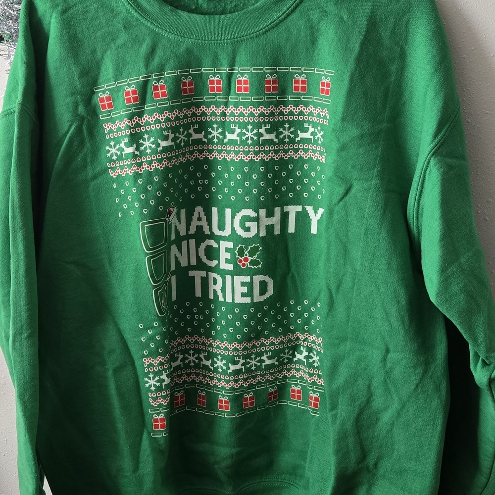 Christmas Green Heavy Blend Sweatshirt - Picture 2 of 3